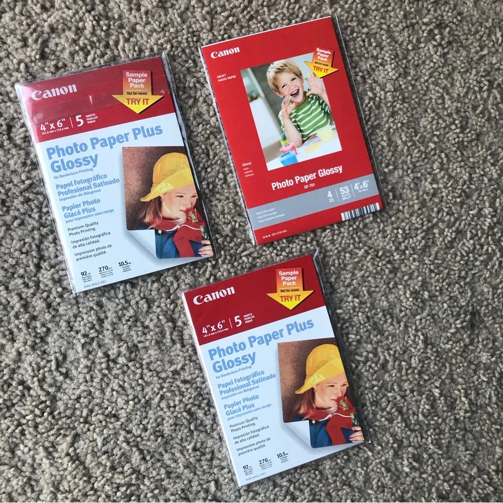 Set of 3 Photo paper glossy
